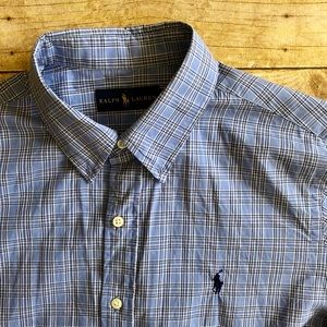 Ralph Lauren Blue/Navy/White Plaid L/S Button Down